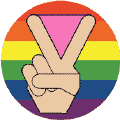 Pink Triangle Rainbow Background Peace Hand