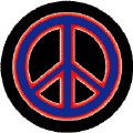 Neon Glow Blue PEACE SIGN with Red Border Black Background