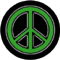 Neon Glow Green PEACE SIGN with Black Border Black Background