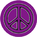 Neon Glow Purple PEACE SIGN with Black Border Purple Background