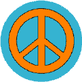 Orange PEACE SIGN on Blue Background