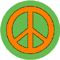 Orange PEACE SIGN on Green Background