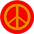 Orange PEACE SIGN on Red Background