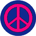 Pink PEACE SIGN on Blue Background