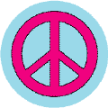 Pink PEACE SIGN on Light Blue Background