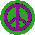 Purple PEACE SIGN on Green Background