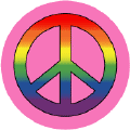 Rainbow PEACE SIGN with Pink Background