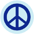 Blue PEACE SIGN on Light Blue Background