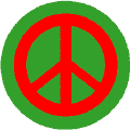 Red PEACE SIGN on Green Background