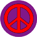 Red PEACE SIGN on Purple Background