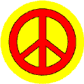 Red PEACE SIGN on Yellow Background