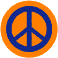 Blue PEACE SIGN on Orange Background