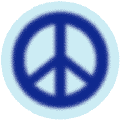 Warm Fuzzy Blue PEACE SIGN on Light Blue Background
