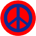Blue PEACE SIGN on Red Background