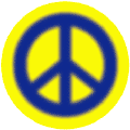 Warm Fuzzy Blue PEACE SIGN on Yellow Background