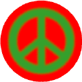 Warm Fuzzy Green PEACE SIGN on Red Background
