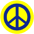 Blue PEACE SIGN on Yellow Background