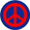 Warm Fuzzy Red PEACE SIGN on Blue Background