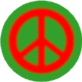 Warm Fuzzy Red PEACE SIGN on Green Background