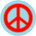 Warm Fuzzy Red PEACE SIGN on Light Blue Background