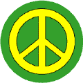 Yellow PEACE SIGN on Green Background