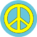 Yellow PEACE SIGN on Light Blue Background