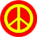 Yellow PEACE SIGN on Red Background