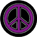 Glow Dark Purple PEACE SIGN Black Border on Black Background