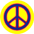 Glow Dark Blue PEACE SIGN Red Border on Yellow Background