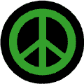 Green PEACE SIGN on Black Background