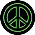Neon Glow Black PEACE SIGN with Green Border Black Background
