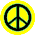 Neon Glow Black PEACE SIGN with Green Border Yellow Background