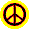 Neon Glow Black PEACE SIGN with Red Border Yellow Background