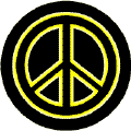 Neon Glow Black PEACE SIGN with Yellow Border Black Background