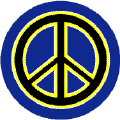 Neon Glow Black PEACE SIGN with Yellow Border Blue Background