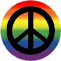 Black PEACE SIGN with Rainbow Background