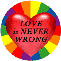 Love is Never Wrong GAY PRIDE T-SHIRTS