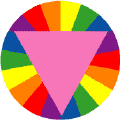 Pink Triangle with Rainbow Flag Colors (Radial Background) T-SHIRTS