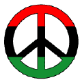 African American Flag Colors PEACE SIGN