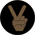 Peace Hand Black on Black--African American 