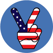 PEACE SIGN BUTTON SPECIAL: Peace Hand Peace Flag