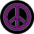 Neon Glow Purple PEACE SIGN with Black Border Black Background