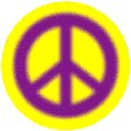 Warm Fuzzy Purple PEACE SIGN on Yellow Background