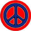 Glow Dark Blue PEACE SIGN Black Border on Blue Background