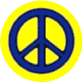 Glow Dark Blue PEACE SIGN Black Border on Yellow Background