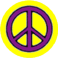 Glow Dark Purple PEACE SIGN Black Border on Yellow Background
