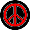 Glow Dark Red PEACE SIGN Black Border on Black Background