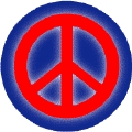 Glow Light Red PEACE SIGN on Blue Background