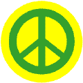 Green PEACE SIGN on Yellow Background