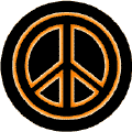 Neon Glow Black PEACE SIGN with Orange Border Black Background
